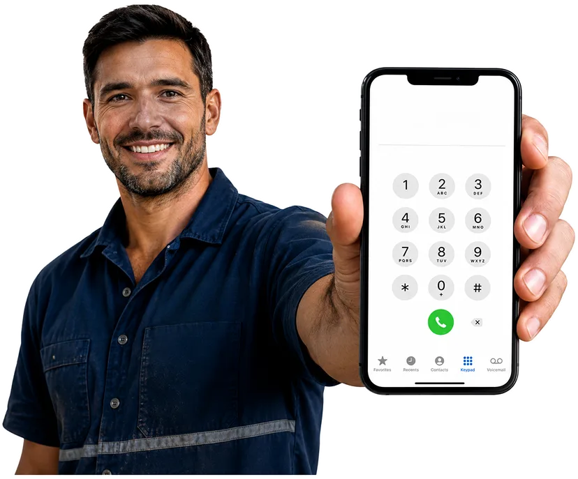 Plumber answering a Quakers Hill enquiry by phone