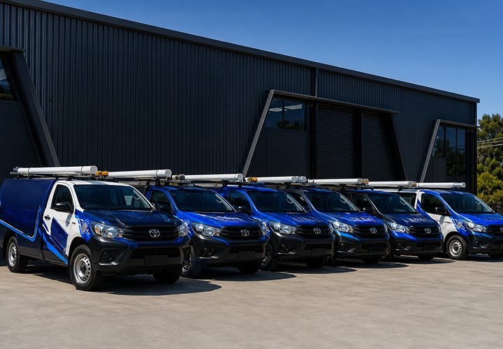 Fleet of Quakers Hill Blocked Drains plumbing vans