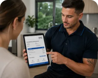 Going through the estimate with a Quakers Hill customer